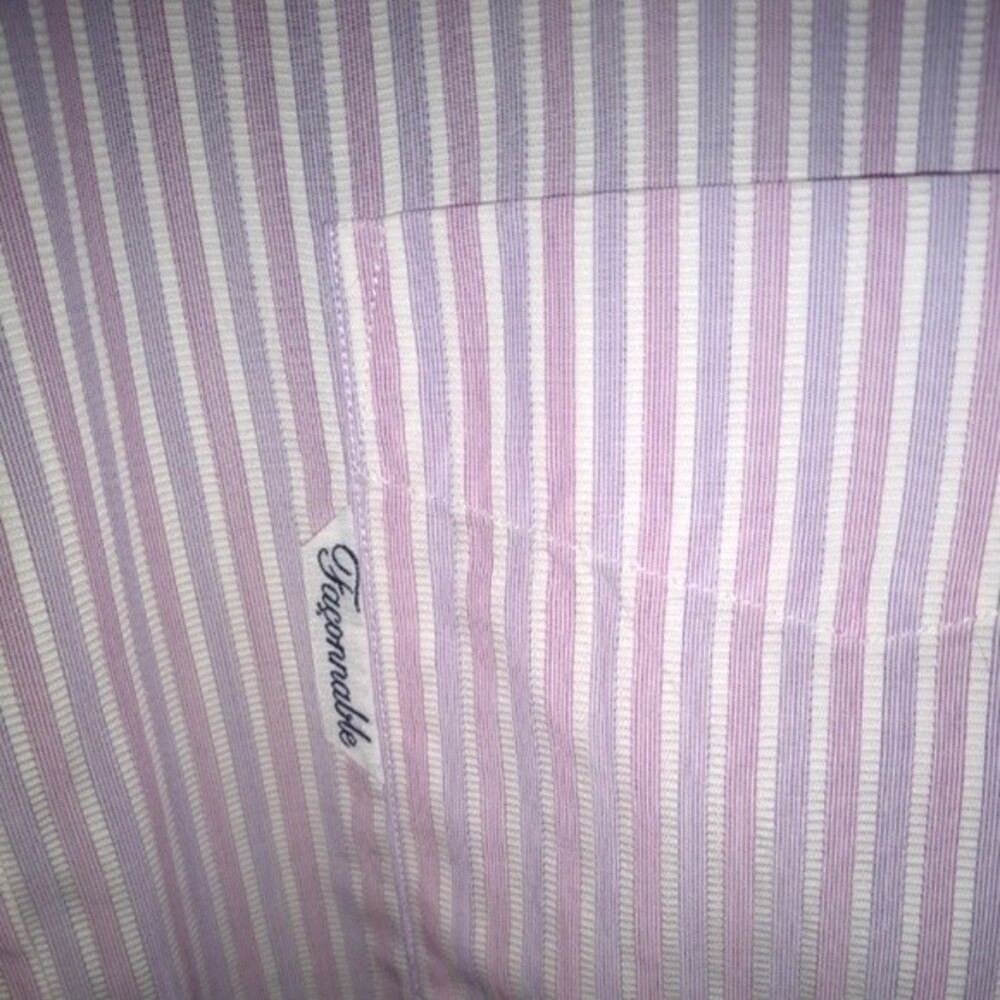 Facconable Men's Striped Button-Up Shirt size 17L
